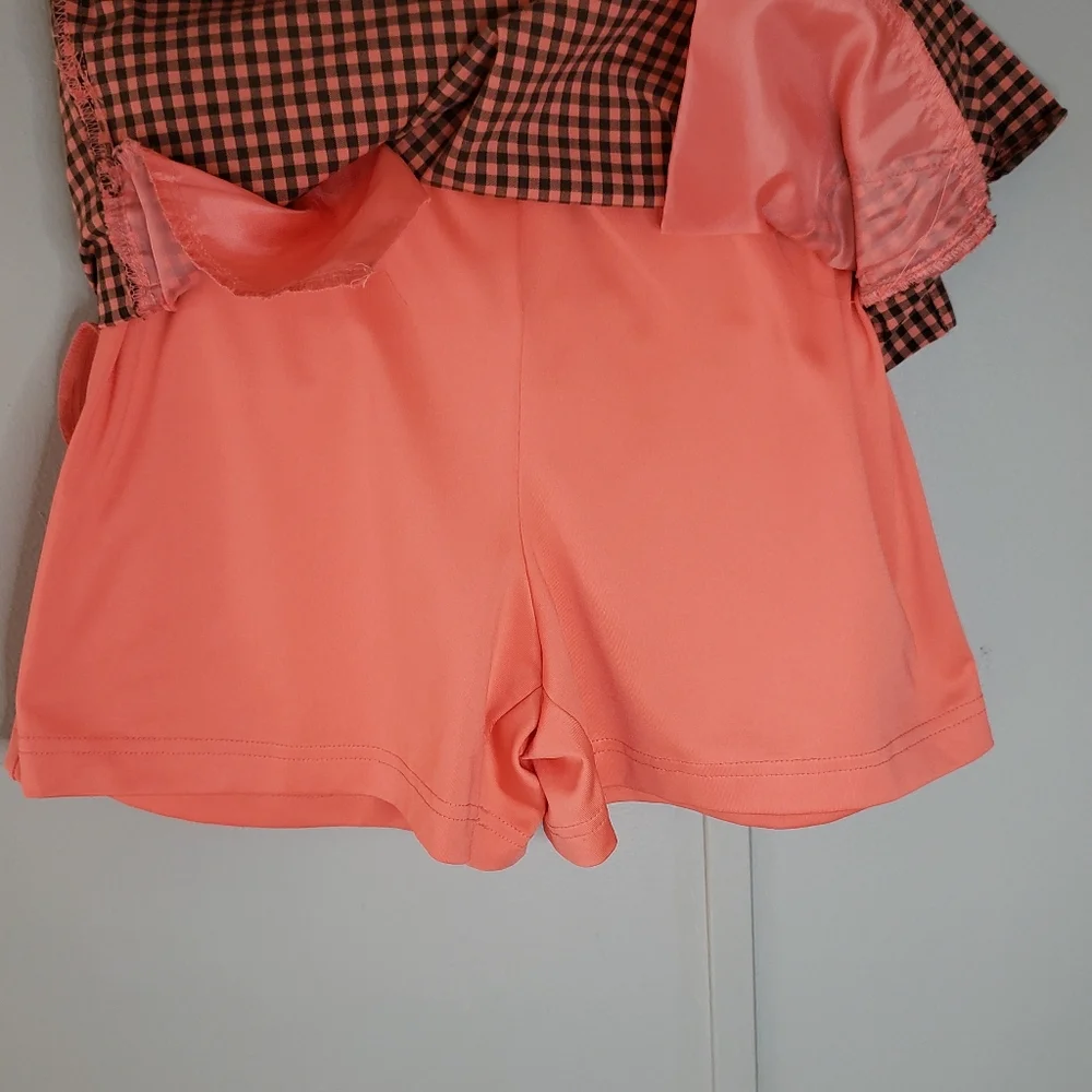 Lady Hagen Peach Gingham Golf Skort - Picture 2 of 7